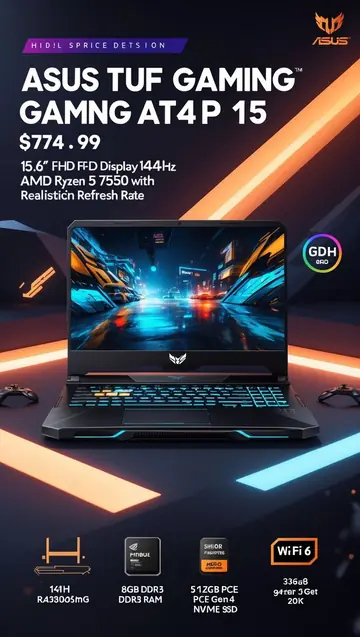 ASUS TUF Gaming laptop promotional poster