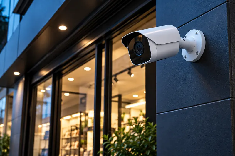 Illustration of a mounted CCTV security camera
